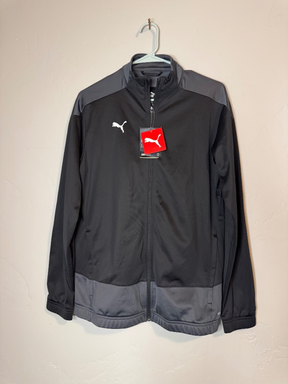 PUMA Black and Gray Zip Up Sweater, Size XL, NWT